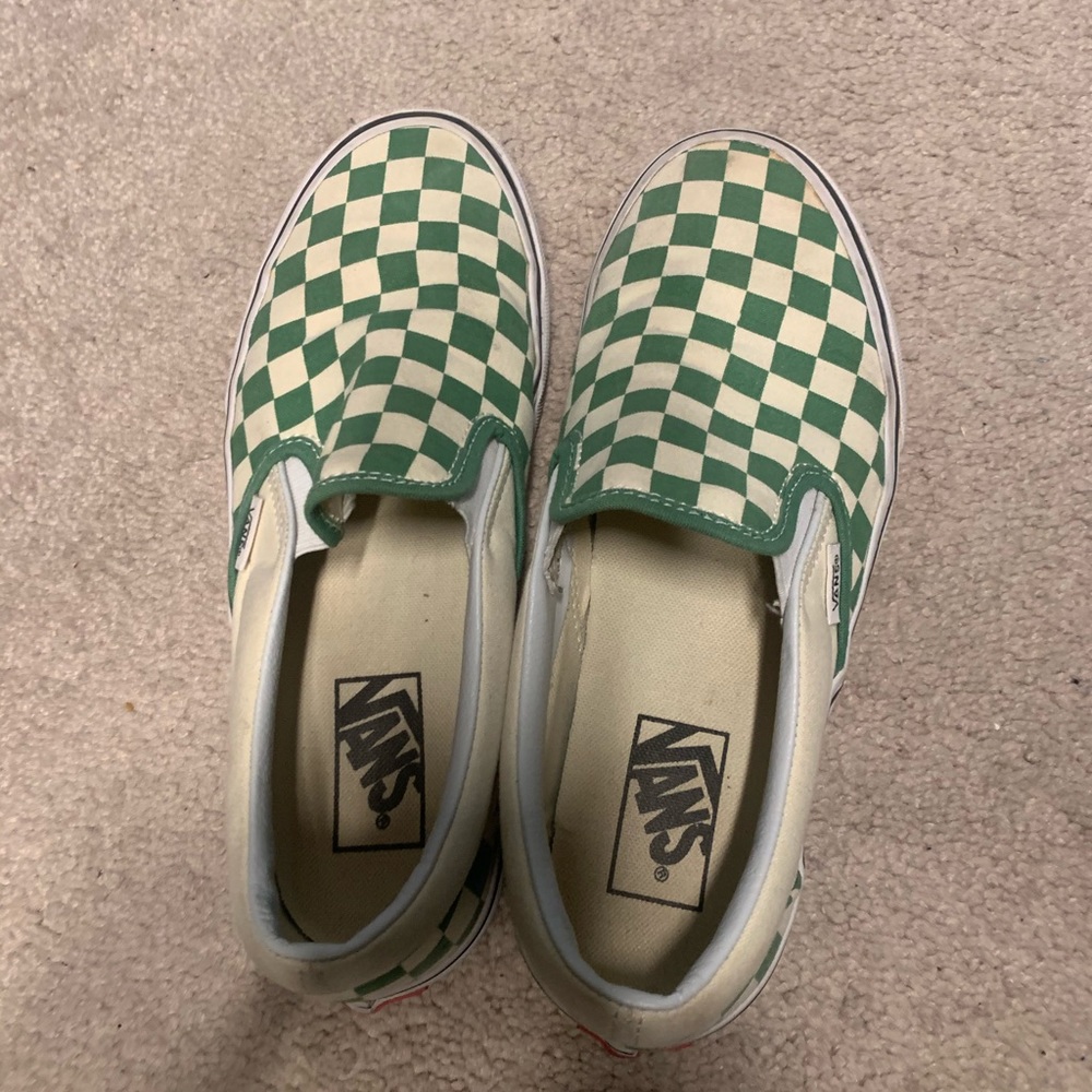 Green Checkered Vans